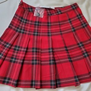 Brand New red plaid mini skirt